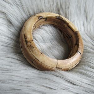 Rare Wood Segmented Horn Bracelet Unique